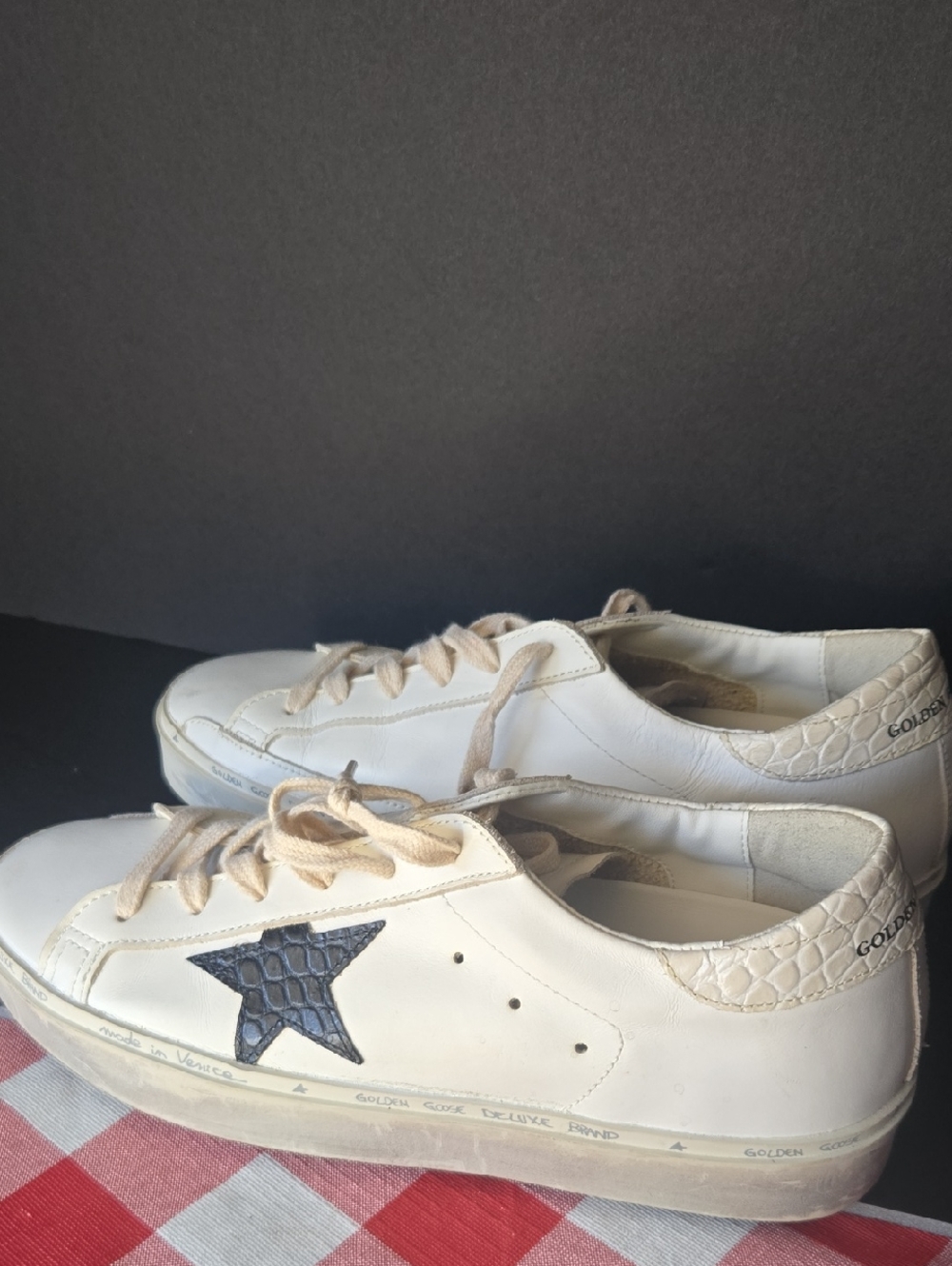 Golden Goose White Sneakers with Black Star